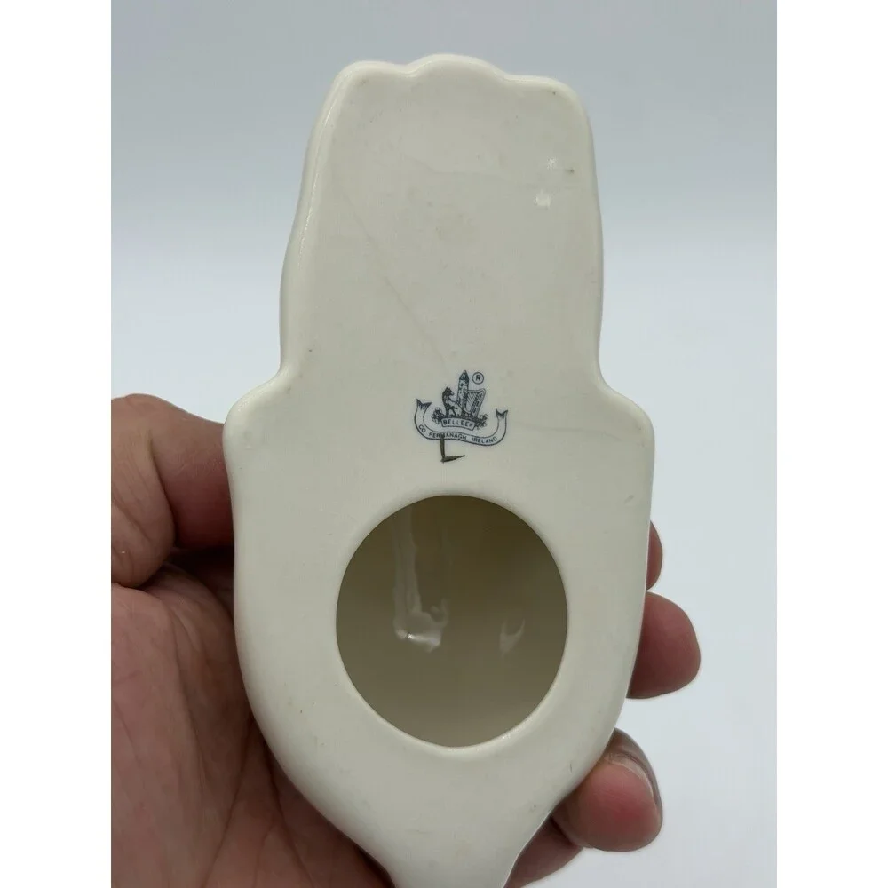 Vintage Belleek Irish Art Pottery Porcelain Rabbit Bunny Figurine Easter 2”x5”